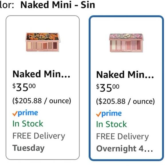 Urban Decay Naked Mini Eyeshadow Palette Sin 6 Shades Vegan Travel Compact NEW - Picture 11 of 11